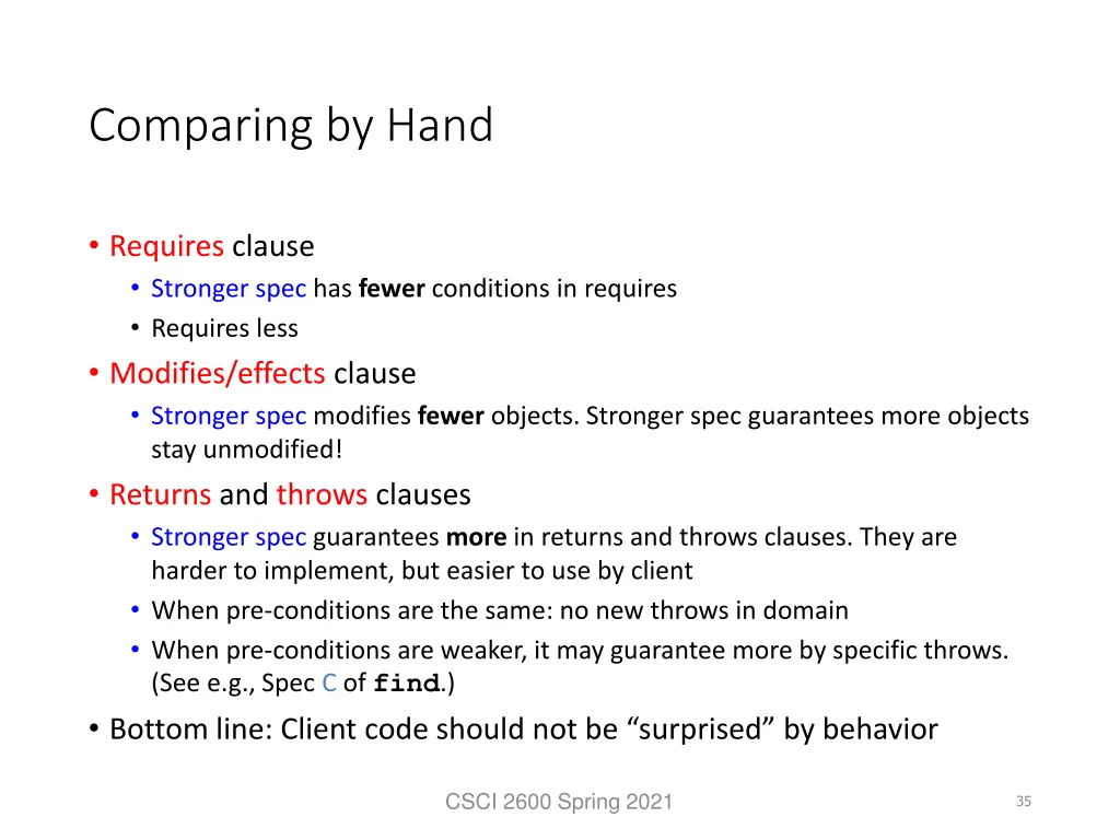 comparing by hand