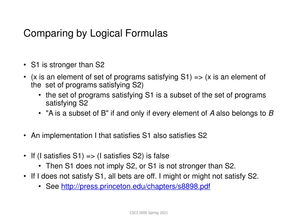 comparing by logical formulas 1