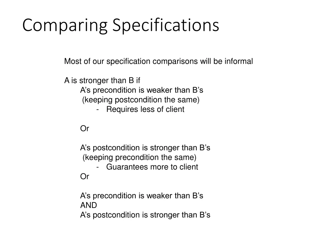 comparing specifications 1