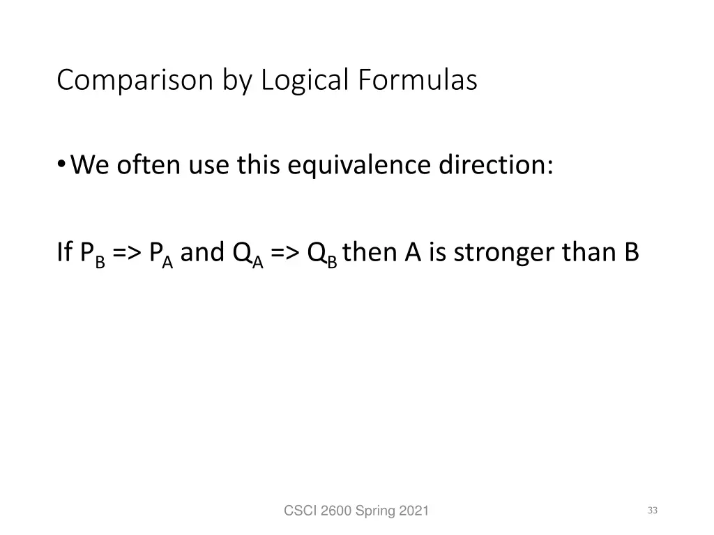 comparison by logical formulas