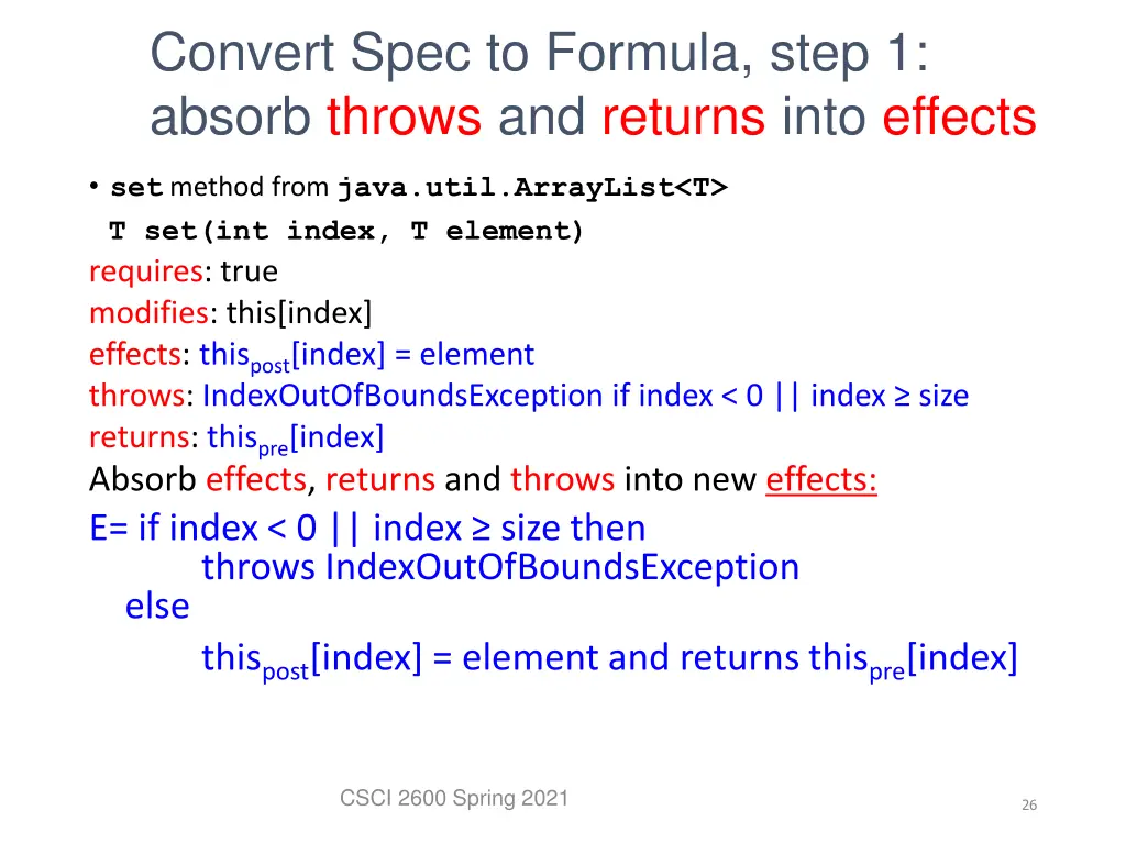 convert spec to formula step 1 absorb throws 1