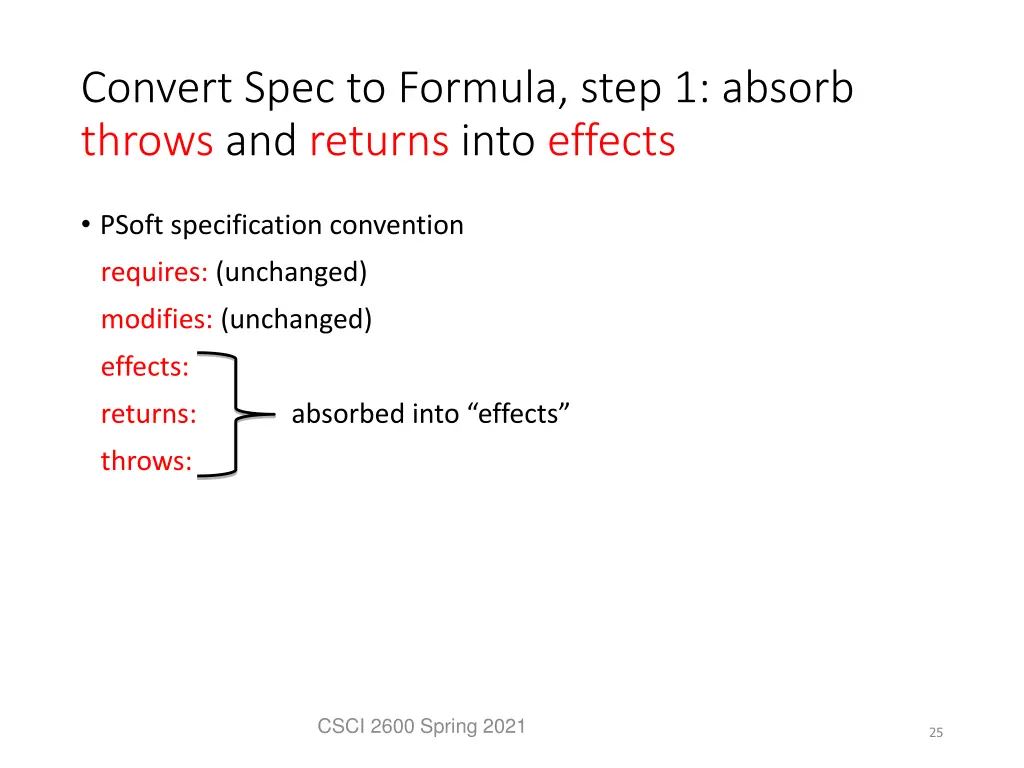 convert spec to formula step 1 absorb throws