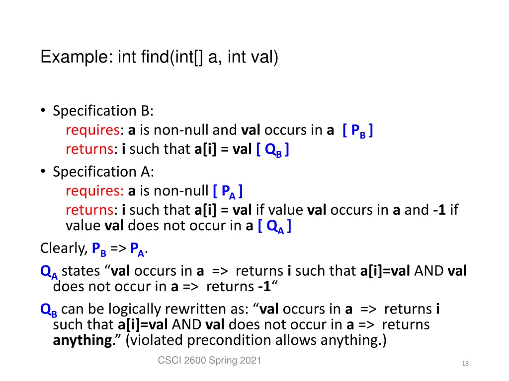 example int find int a int val