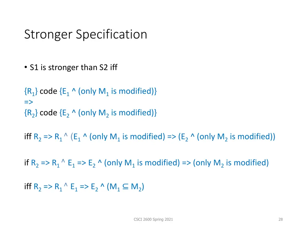 stronger specification