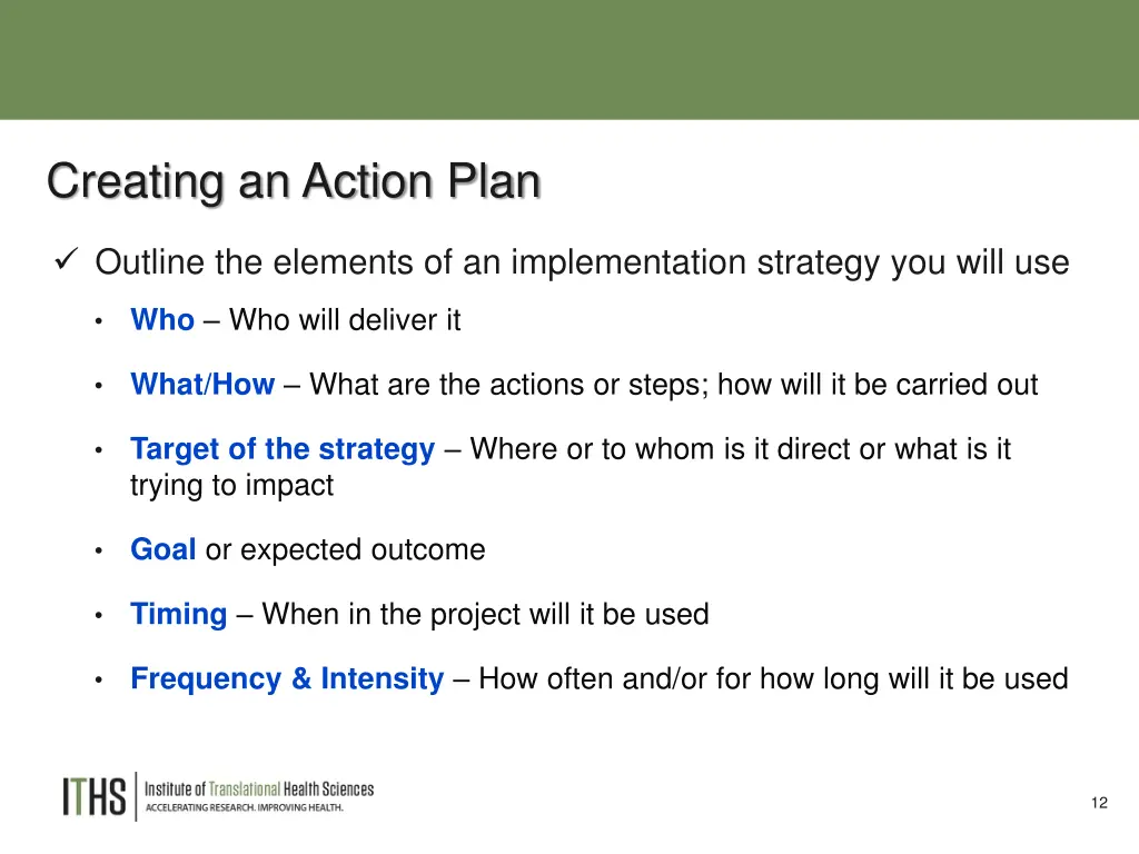 creating an action plan