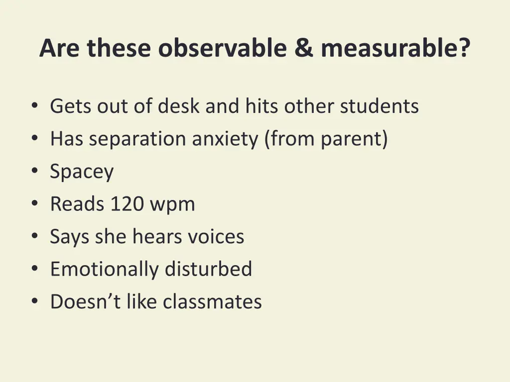 are these observable measurable