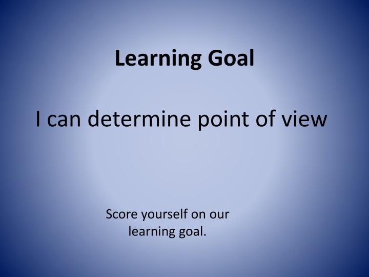 learning goal