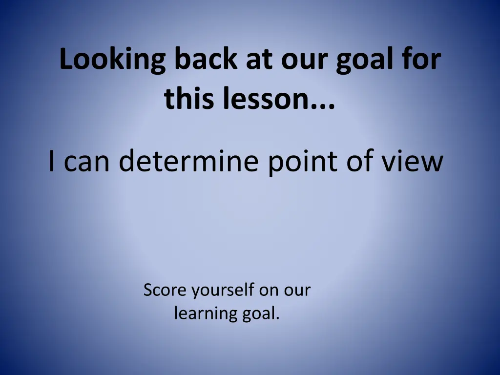 looking back at our goal for this lesson