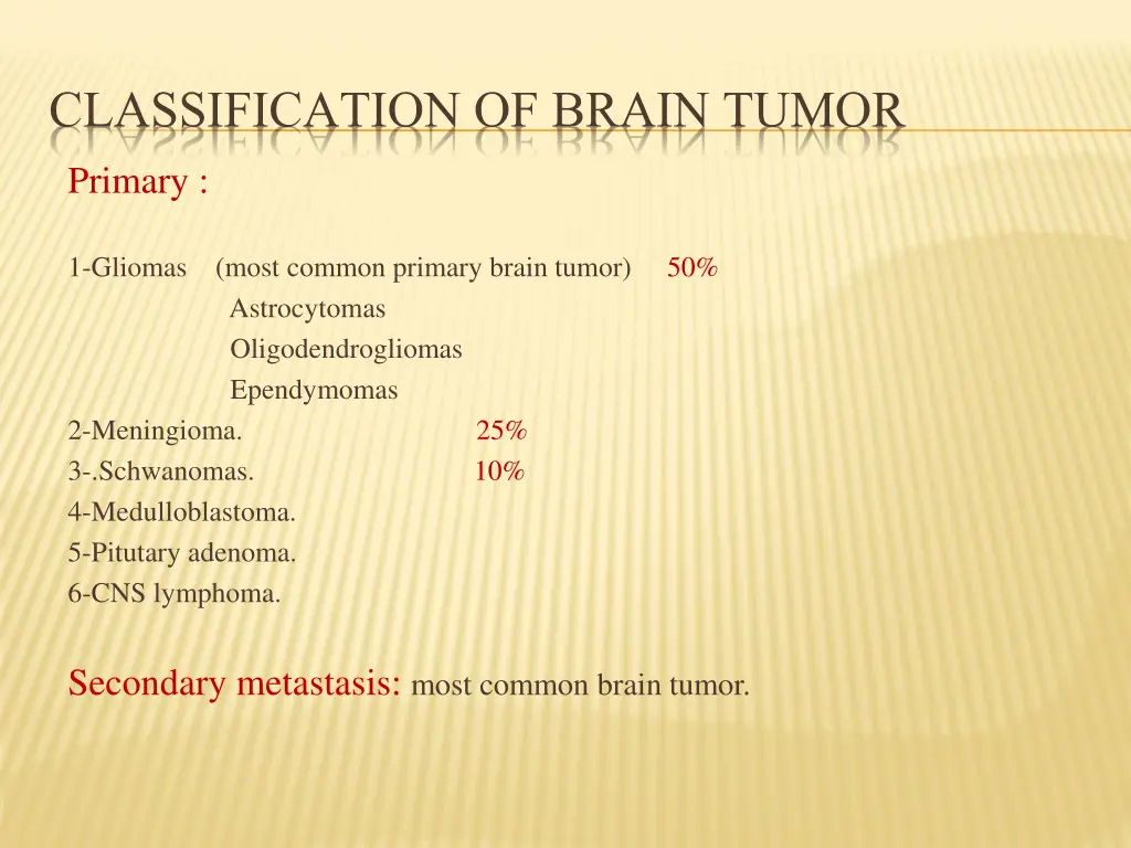 classification of brain tumor primary