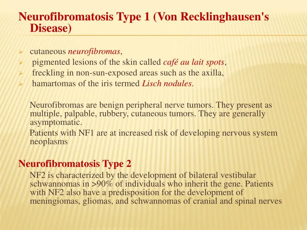 neurofibromatosis type 1 von recklinghausen