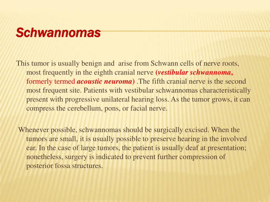 schwannomas schwannomas