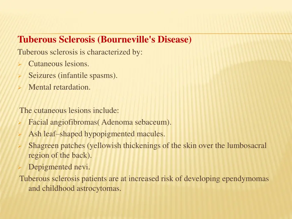 tuberous sclerosis bourneville s disease tuberous