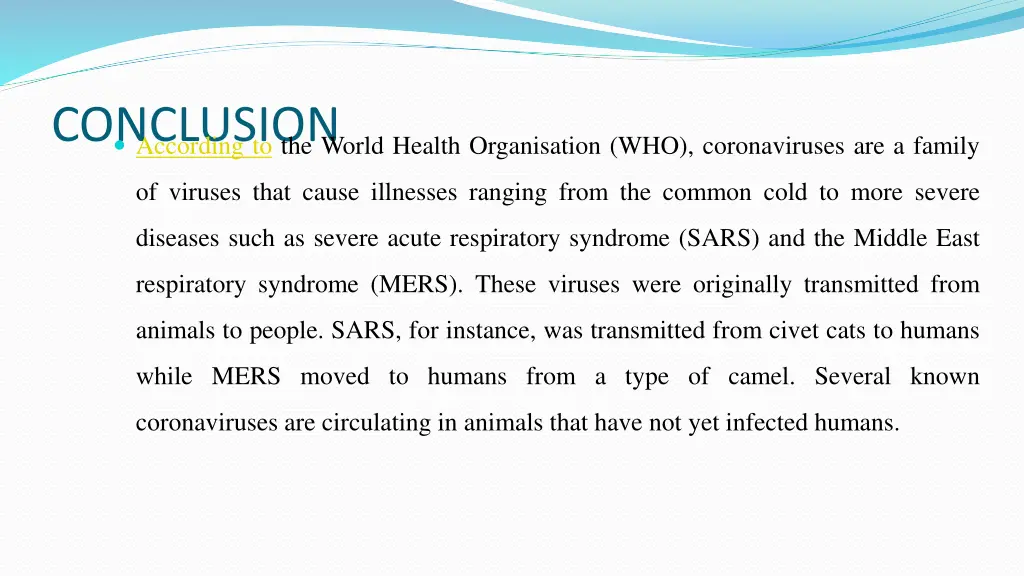 conclusion according to the world health