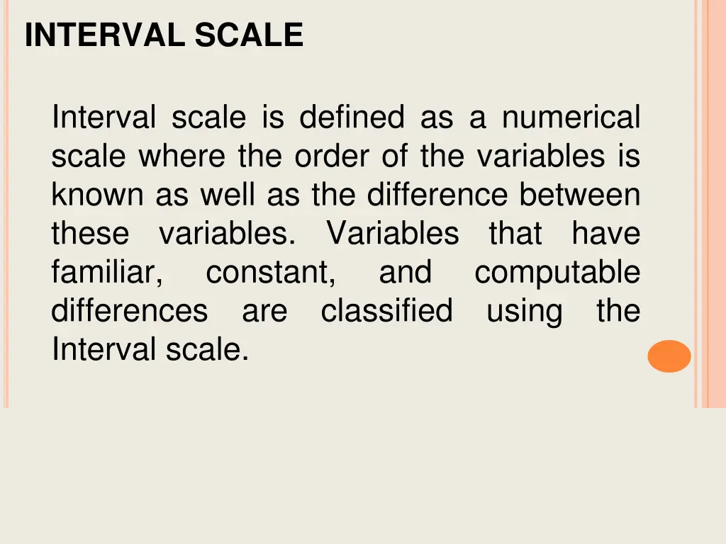 interval scale