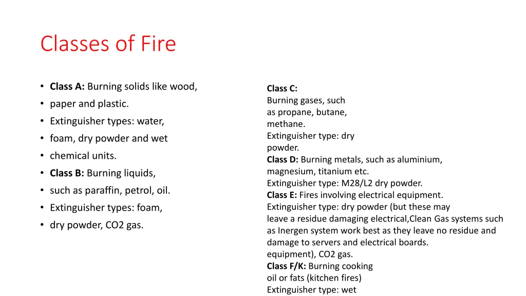 classes of fire 1