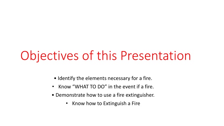 objectives of this presentation