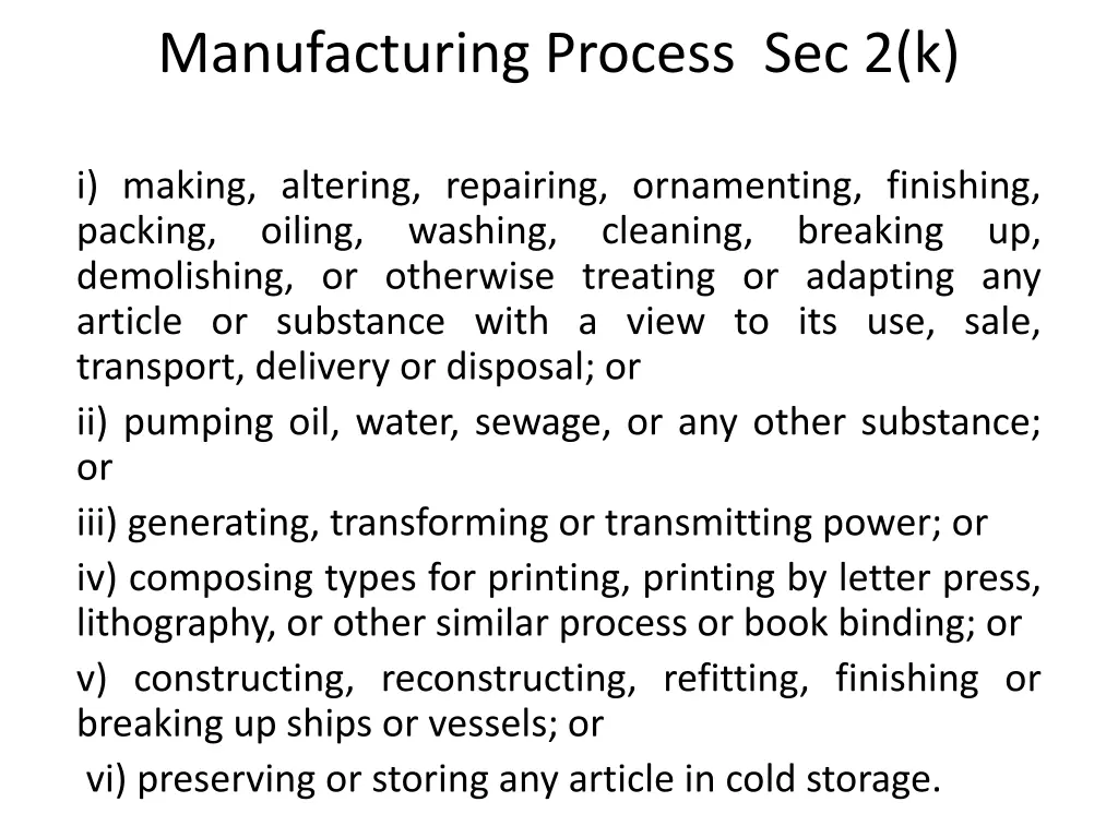 manufacturing process sec 2 k