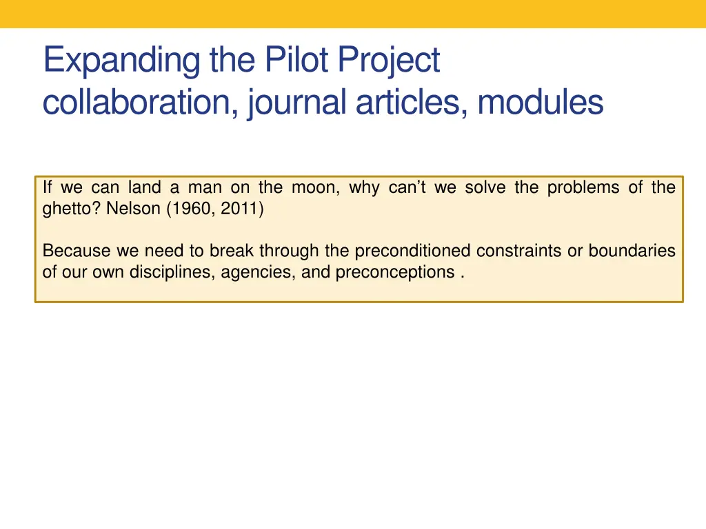 expanding the pilot project collaboration journal