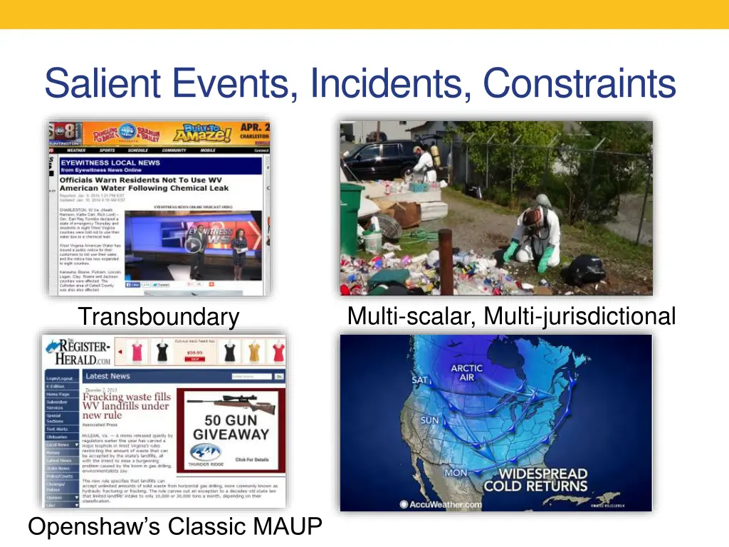 salient events incidents constraints