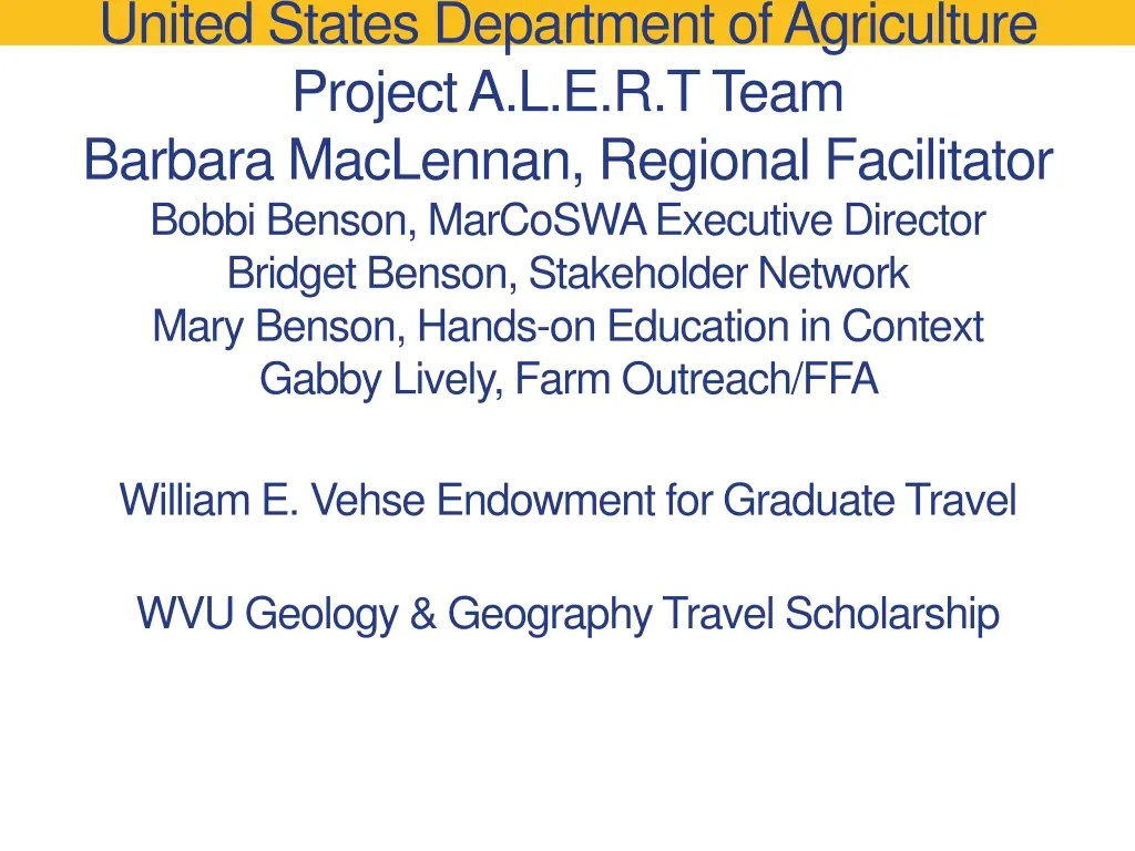 united states department of agriculture project