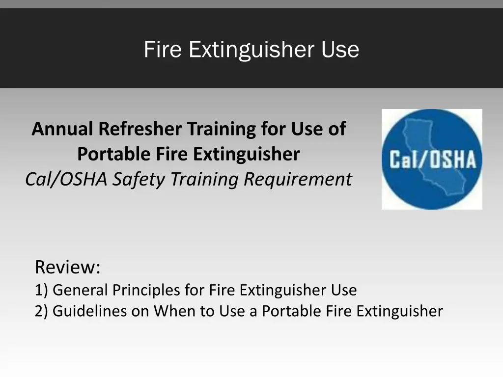 fire extinguisher use