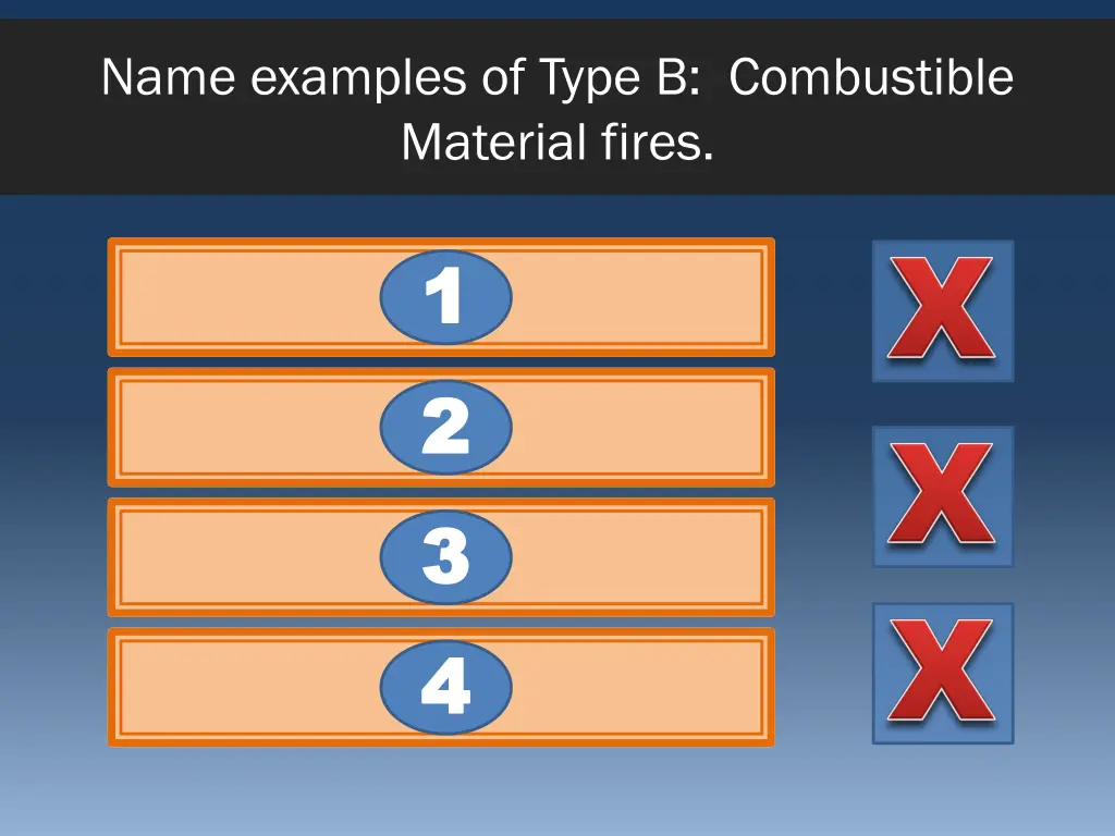 name examples of type b combustible material fires