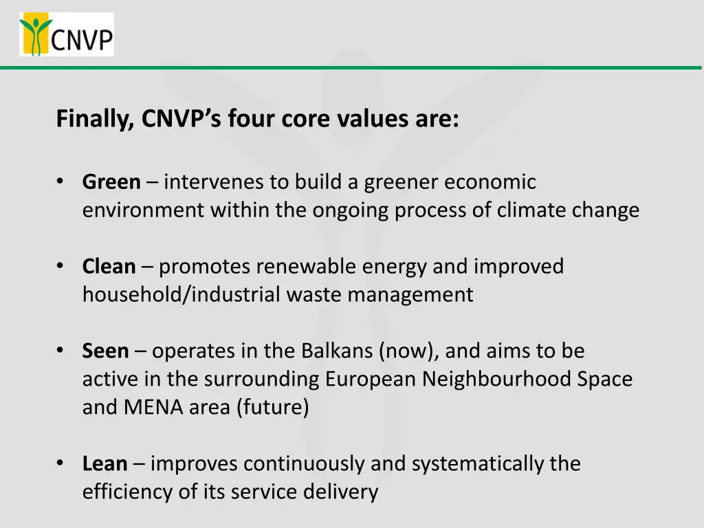 finally cnvp s four core values are