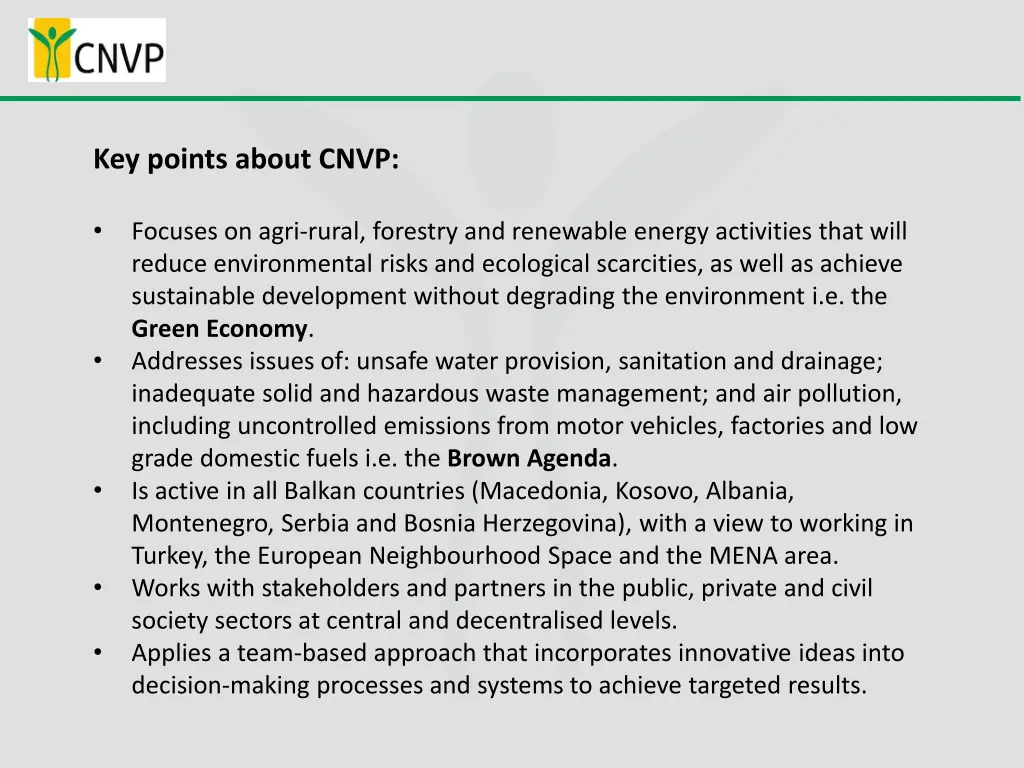 key points about cnvp