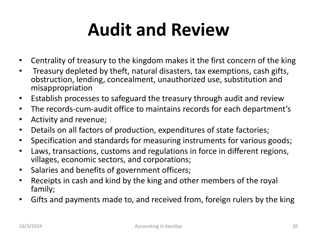 audit and review