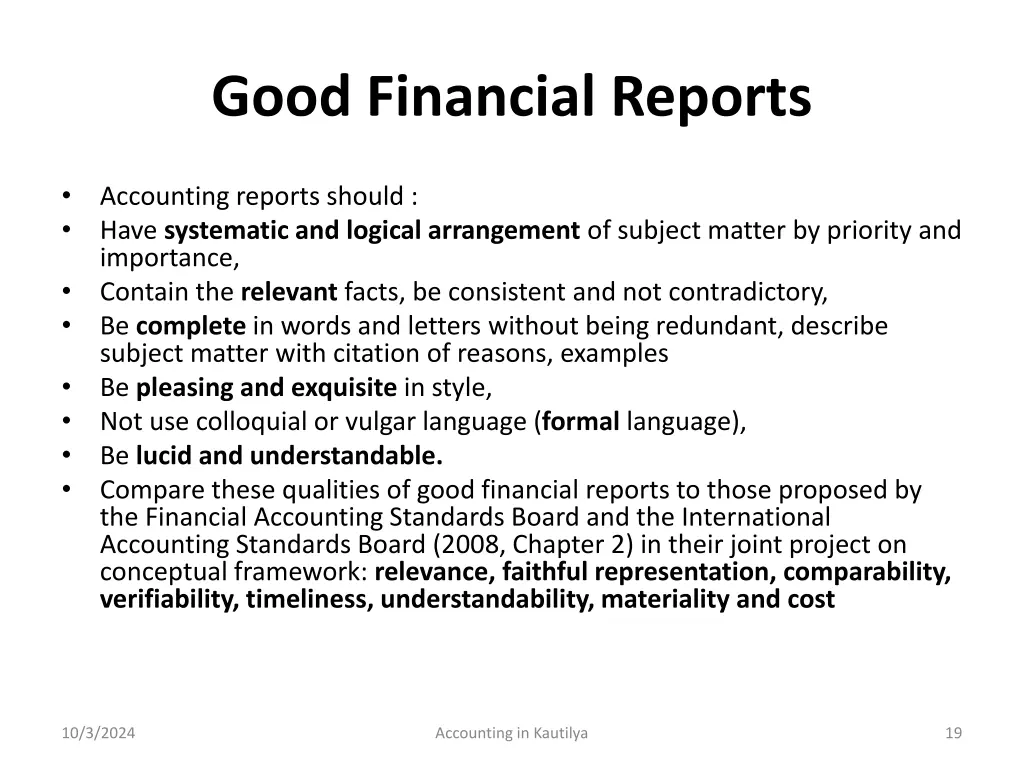 good financial reports