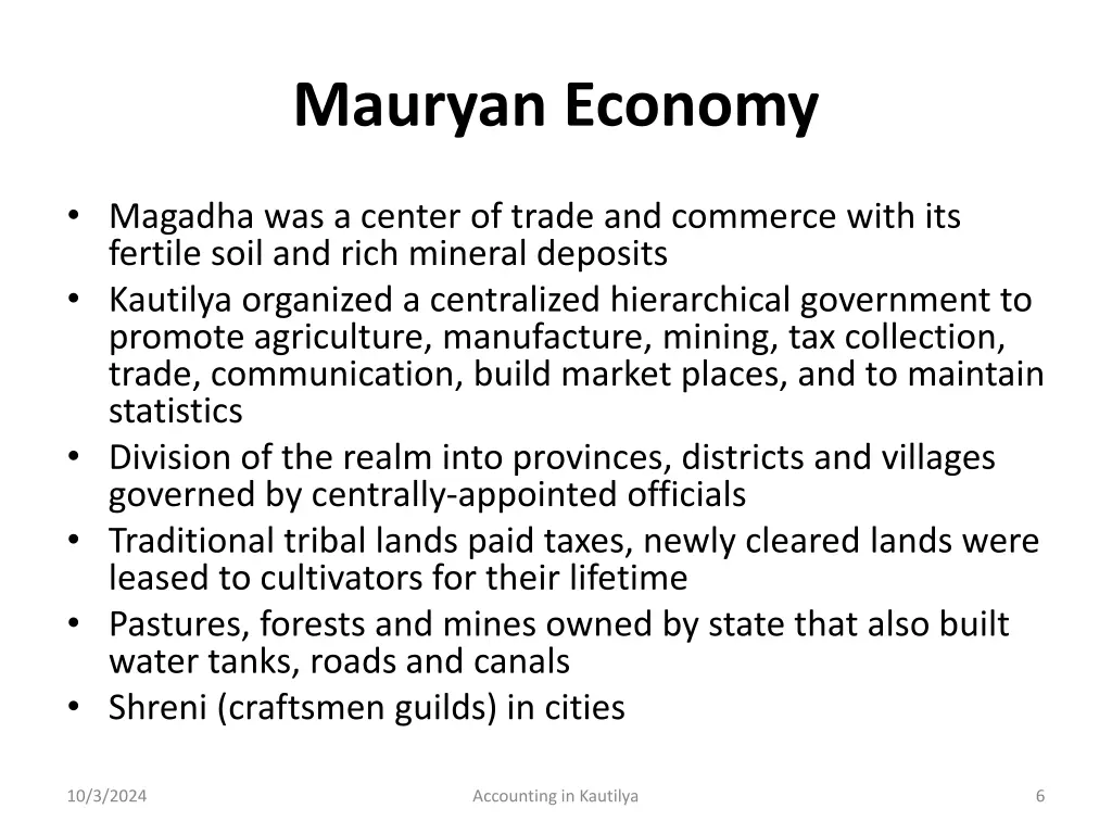 mauryan economy