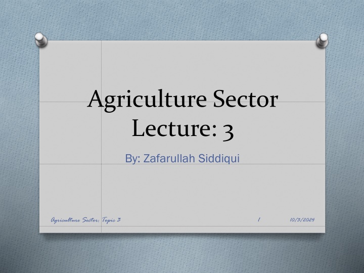 agriculture sector lecture 3