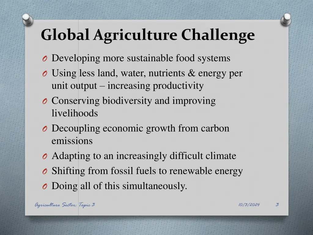 global agriculture challenge