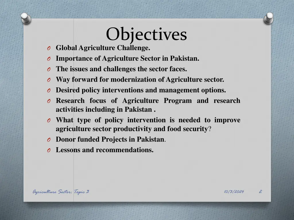 objectives