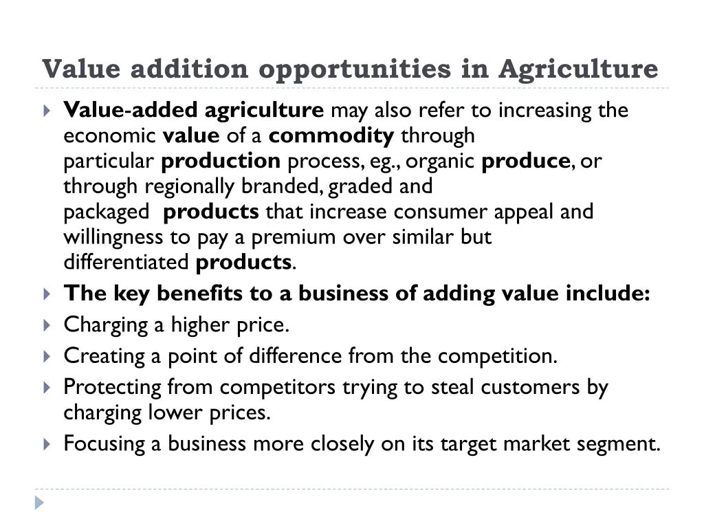 value addition opportunities in agriculture