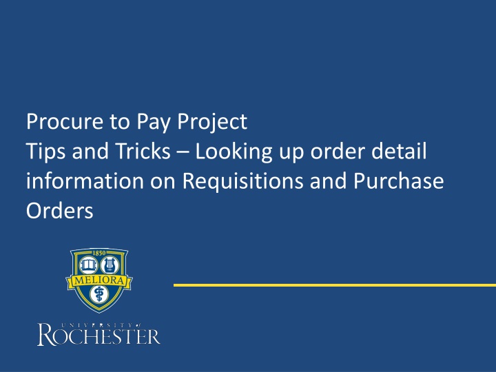 procure to pay project tips and tricks looking