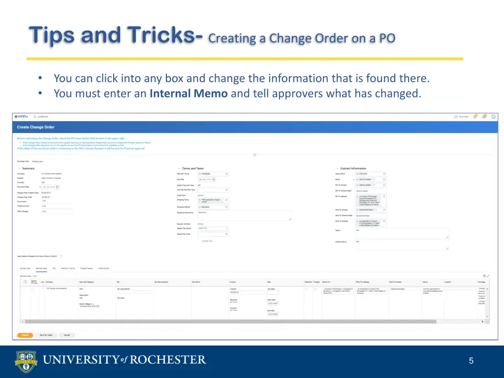 tips and tricks creating a change order on a po 3