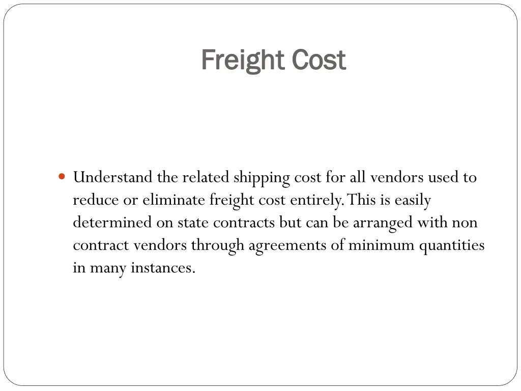 freight cost freight cost