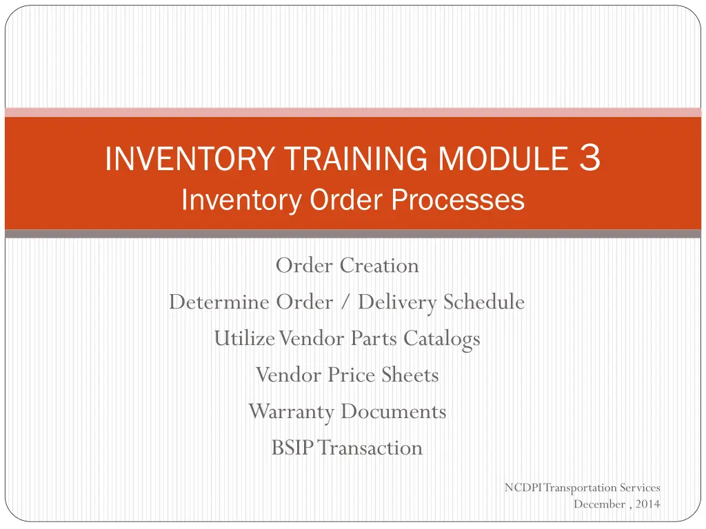 inventory training module 3 inventory order 1