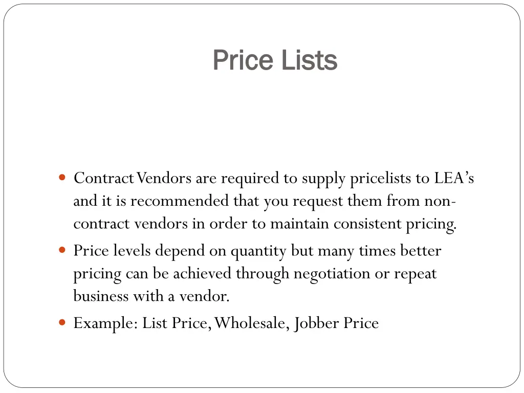 price lists price lists