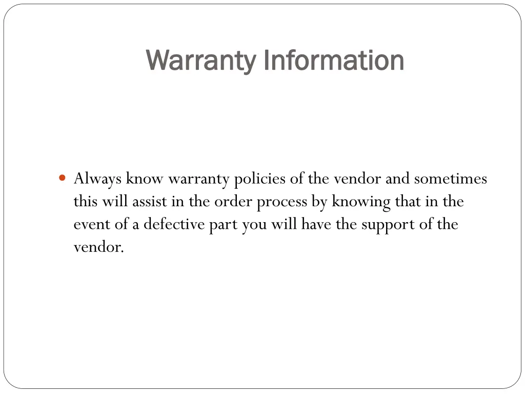 warranty information warranty information