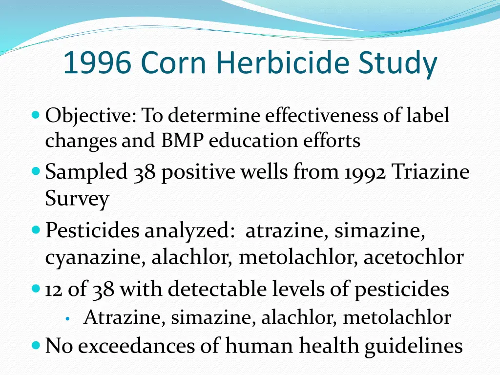 1996 corn herbicide study