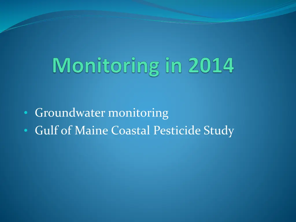 groundwater monitoring gulf of maine coastal