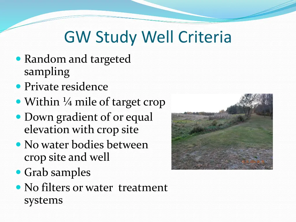 gw study well criteria