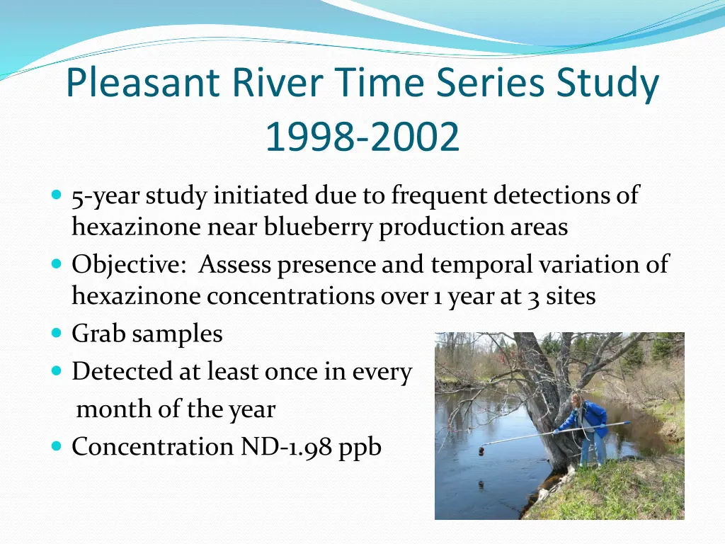 pleasant river time series study 1998 2002