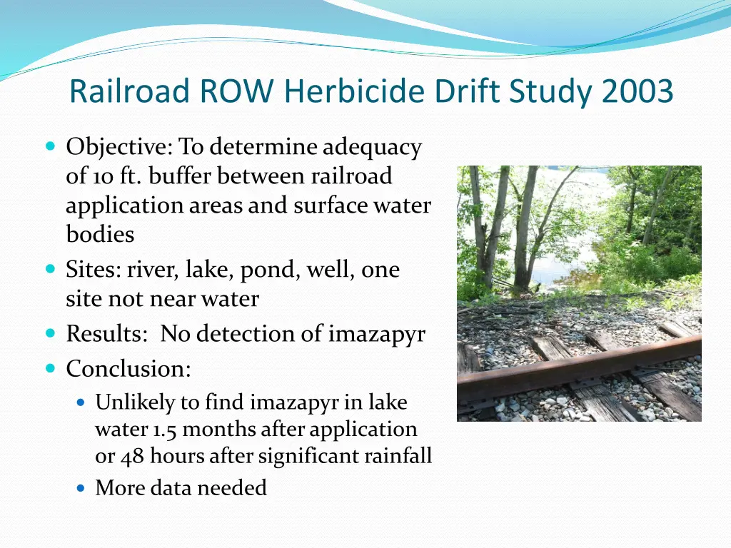 railroad row herbicide drift study 2003