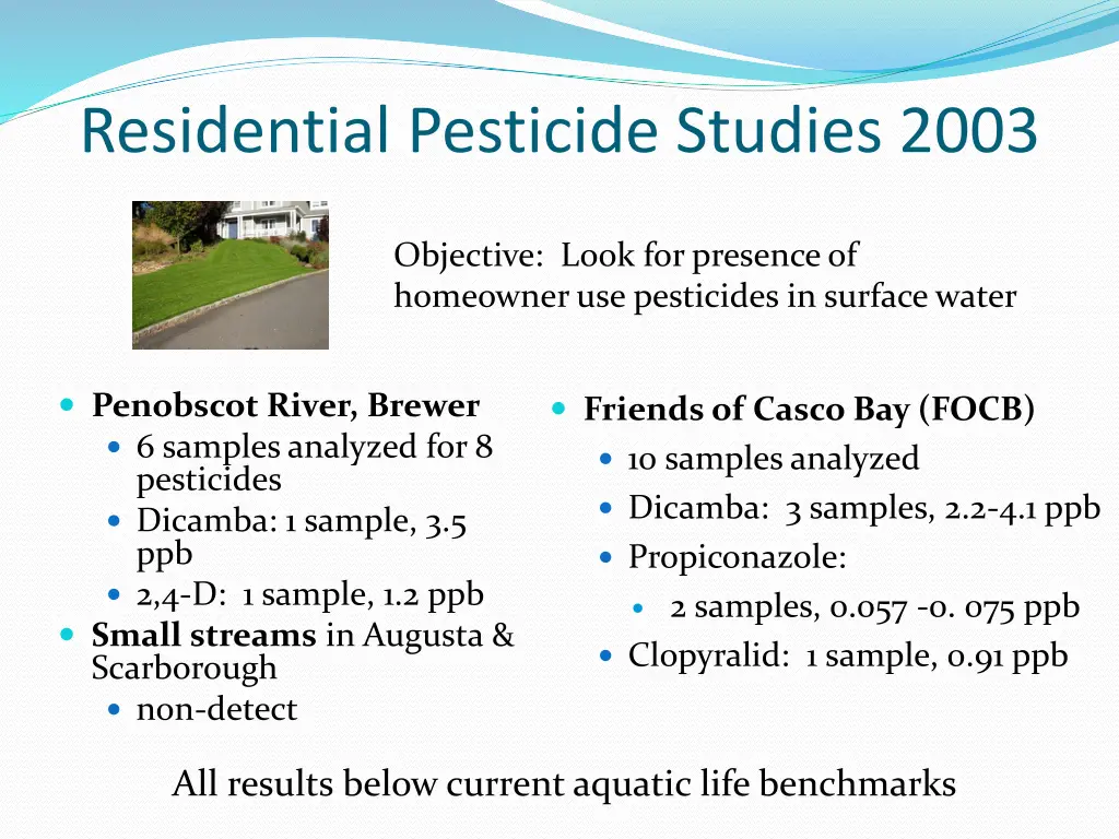 residential pesticide studies 2003