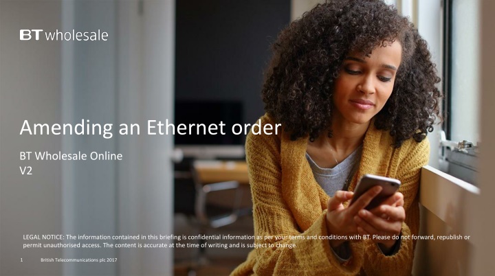 amending an ethernet order