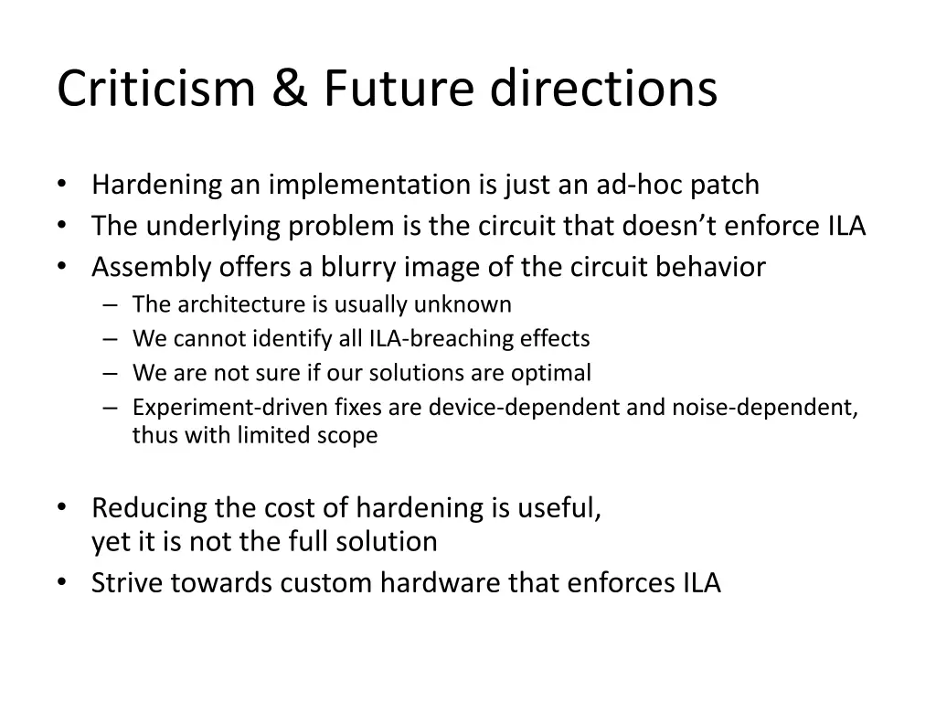 criticism future directions