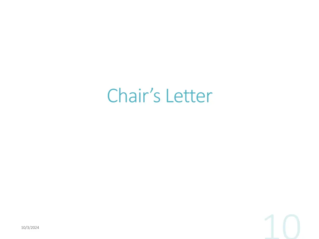 chair s letter